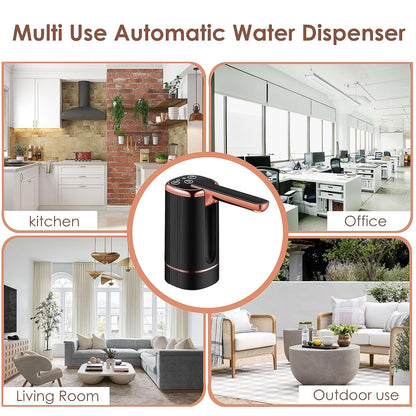 Aquno: USB Rechargeable Automatic Water Dispenser – 1-Touch Pump for 20L Bottles with Timer Function, 1200mAh Battery & Easy Operation for Home, Office & Travel